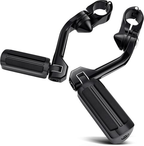 Benlari Highway Pegs,1.25" Highway Footpegs 304 Stainless Steel Adjustable Long Angled Fit for Harley Davidson Touring Street Glide Road Dyna Sportster Softail fits 1-1/4"(32mm) Engine Guard in Saudi Arabia