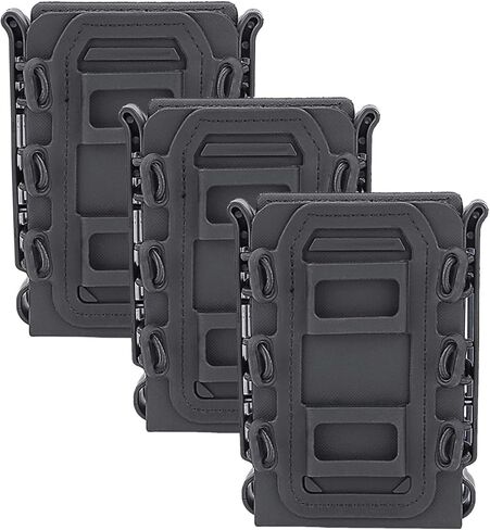 حقيبة Dekoo Mag، 3 قطع من حقائب المجلات التكتيكية Molle Fastmag Softshell Mag Carrier 5.56/7.62mm Fastmag لـ Airsoft M4 AR AK in Saudi Arabia
