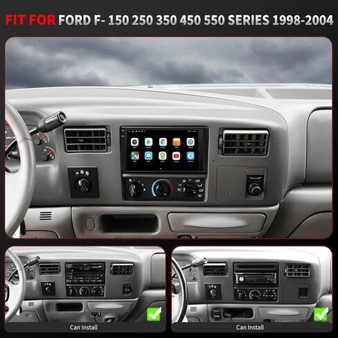 لترقية راديو Ford F150 1997-2003، F250 F350 1998-2008، نظام ستيريو CPU 8core شبكة 4G، شاشة QLED تعمل باللمس، Carplay وAndroid Auto، كاميرا احتياطية مجانية in Kuwait