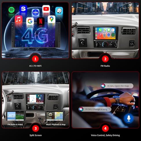 لترقية راديو Ford F150 1997-2003، F250 F350 1998-2008، نظام ستيريو CPU 8core شبكة 4G، شاشة QLED تعمل باللمس، Carplay وAndroid Auto، كاميرا احتياطية مجانية in Kuwait