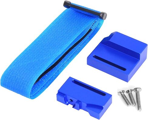 Aluminium Battery Holder Mount Hold Down with Battery Strap Compatible for TRAXXAS 1/10 Raptor R RC Car Upgrade Parts Accessories (Blue) in Saudi Arabia