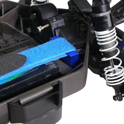 Aluminium Battery Holder Mount Hold Down with Battery Strap Compatible for TRAXXAS 1/10 Raptor R RC Car Upgrade Parts Accessories (Blue) in Saudi Arabia
