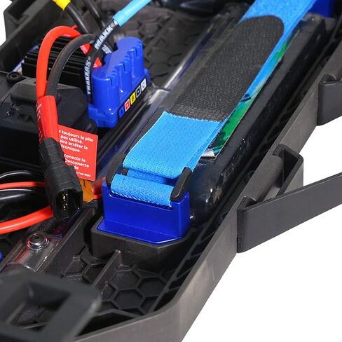 Aluminium Battery Holder Mount Hold Down with Battery Strap Compatible for TRAXXAS 1/10 Raptor R RC Car Upgrade Parts Accessories (Blue) in Saudi Arabia