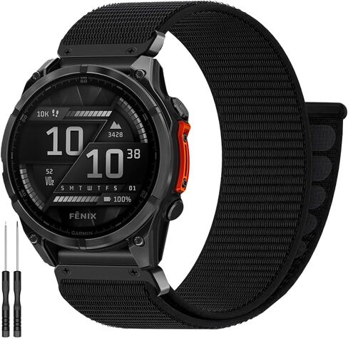 أربطة نايلون سريعة التركيب 22 مم لـ Garmin Fenix ​​8 47 مم/Fenix ​​7/7 Pro/6/6 Pro/5/5 Plus، حزام ساعة ذكية بحلقة ربط ناعمة لـ Garmin Forerunner 965/955/945/935/Approach S62/S70/tactix 8 47 مم/Descent G2 in Kuwait