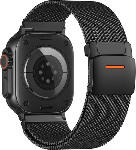 Adorve أحزمة معدنية متوافقة مع Apple Watch Ultra 3/2/1 Band 49mm 46mm 45mm 44mm 42mm للرجال، شبكة معدنية مغناطيسية من الفولاذ المقاوم للصدأ حلقة ميلانيزية رياضية لسلسلة iWatch Bands Series11 10 9 8 7 6 5 4 3 SE3/2/1 in Kuwait