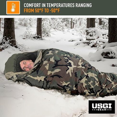 Military Sleeping Bag System Tactical Gear – 4-Part Modular Sleeping Bags Cold Weather Includes Stuff Sack, Bivy Cover, Intermediate Cold Weather and Patrol Bag – Waterproof and Lightweight in Saudi Arabia