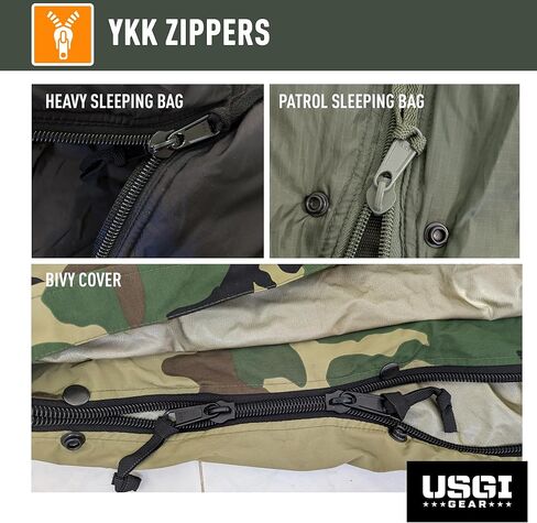 Military Sleeping Bag System Tactical Gear – 4-Part Modular Sleeping Bags Cold Weather Includes Stuff Sack, Bivy Cover, Intermediate Cold Weather and Patrol Bag – Waterproof and Lightweight in Saudi Arabia