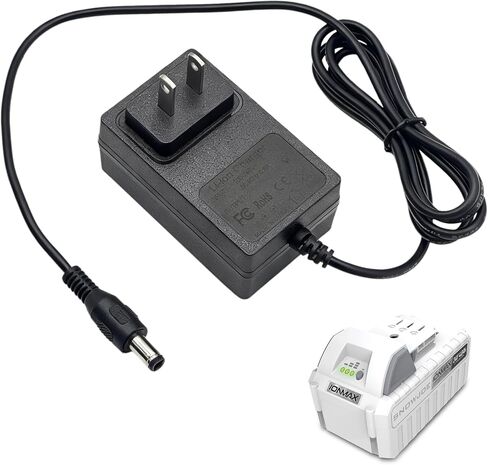 شاحن محول سريع 24 فولت لبطارية ليثيوم أيون Snow Joe&Sun Joe 24 فولت، 24VCHRG-QC iON+ شاحن لنماذج بطاريات سلسلة iBAT24 و24BAT، iBAT24-LT، iBAT24-XR، 24VBAT-LTE، 24VBAT-XR سلك إمداد الطاقة PSU in Kuwait