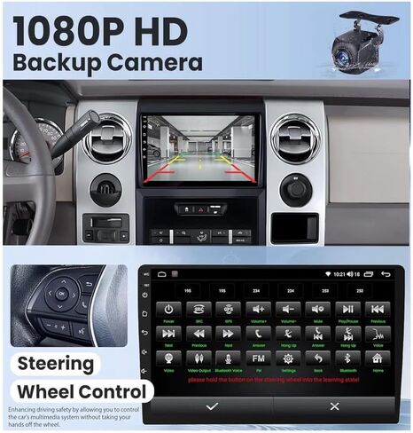 ستيريو سيارة أندرويد 13.0 مزدوج الدين لسيارة Ford F150 2009-2012 9 بوصة HD شاشة تعمل باللمس سيارة صوت الوسائط المتعددة استقبال مع Carplay Android Auto GPS راديو ملاحة بلوتوث كاميرا in Kuwait