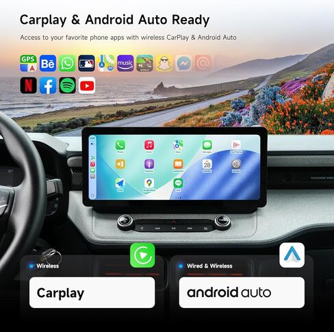 وحدة رئيسية Dasaita 8GB+256GB لسيارة Ford Maverick 2021 2022 2023، 12.3 بوصة Android 13 GPS Navigation راديو ستيريو للسيارة، Apple Carplay اللاسلكي وAndroid Auto، التحكم الصوتي، 4G LTE/5G WiFi in Kuwait