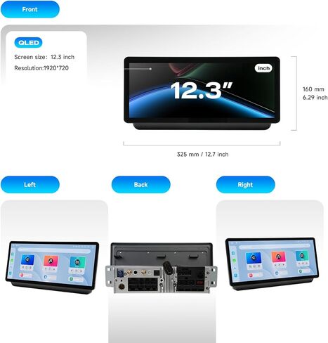 وحدة رئيسية Dasaita 8GB+256GB لسيارة Ford Maverick 2021 2022 2023، 12.3 بوصة Android 13 GPS Navigation راديو ستيريو للسيارة، Apple Carplay اللاسلكي وAndroid Auto، التحكم الصوتي، 4G LTE/5G WiFi in Kuwait