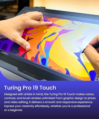 DIGIDRAW Drawing Tablet 18.4in 4K UHD with Touch Screen, △E<1.3 99.8% sRGB 16K Pressure Battery-Free Pen Fully Laminated Anti-Glare+Anti-Fingerprint Includes Remote Control for Digital Art, Animation in Saudi Arabia