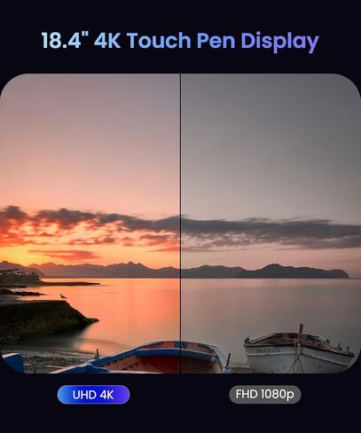 DIGIDRAW Drawing Tablet 18.4in 4K UHD with Touch Screen, △E<1.3 99.8% sRGB 16K Pressure Battery-Free Pen Fully Laminated Anti-Glare+Anti-Fingerprint Includes Remote Control for Digital Art, Animation in Saudi Arabia