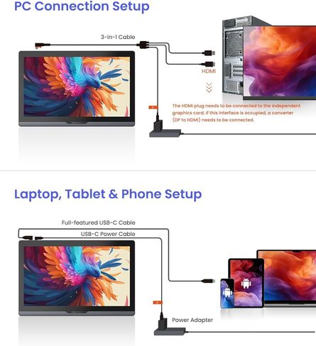 DIGIDRAW Drawing Tablet 18.4in 4K UHD with Touch Screen, △E<1.3 99.8% sRGB 16K Pressure Battery-Free Pen Fully Laminated Anti-Glare+Anti-Fingerprint Includes Remote Control for Digital Art, Animation in Saudi Arabia