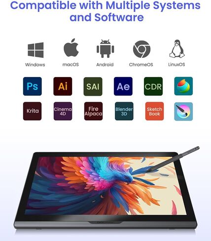DIGIDRAW Drawing Tablet 18.4in 4K UHD with Touch Screen, △E<1.3 99.8% sRGB 16K Pressure Battery-Free Pen Fully Laminated Anti-Glare+Anti-Fingerprint Includes Remote Control for Digital Art, Animation in Saudi Arabia