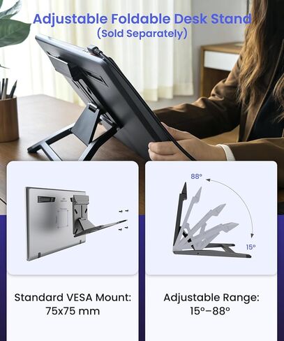 DIGIDRAW Drawing Tablet 18.4in 4K UHD with Touch Screen, △E<1.3 99.8% sRGB 16K Pressure Battery-Free Pen Fully Laminated Anti-Glare+Anti-Fingerprint Includes Remote Control for Digital Art, Animation in Saudi Arabia