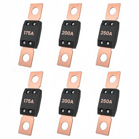 6Pcs MEGA/AMG High Current Fuse, 175A, 200A, 250A Bolt-on Automotive Fuses for Cars, Trucks, Boats & Industrial Equipment in Saudi Arabia
