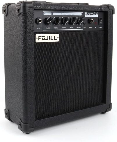 20W Watt Electric Bass Guitar Amplifier Amp Practice Performance Stage Small Portable Travel with Headphone Jack Aux Treble Middle Bass Presence Volume in Saudi Arabia