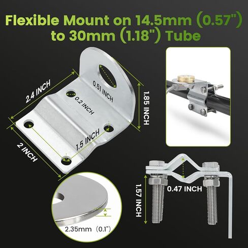 Anina Groove CB Radio Antenna Mount for SO239 Stud 3/8-24 Thread Stainless Steel Bracket Fit Truck Mirror (Fits 13-30mm Tube), Semi Truck, Jeep, Off-Road Vehicles in Saudi Arabia