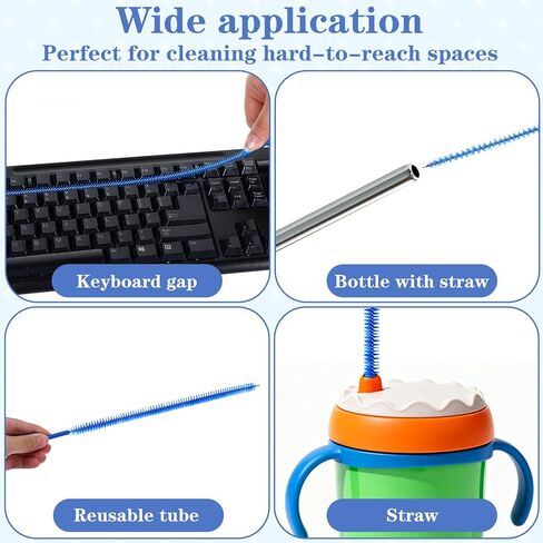 4 قطع من فرش القش لتنظيف القش من Ouligay، فرشاة تنظيف طويلة جدًا 12.4 بوصة مع مقبض، فرش تنظيف قابلة لإعادة الاستخدام لزجاجات المياه، قش معدني زجاجي (0.31 بوصة + 0.39 بوصة + 0.47 بوصة) in Kuwait