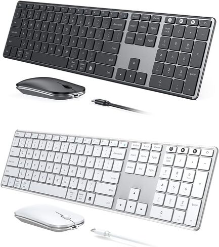 seenda Wireless Bluetooth Keyboard and Mouse Combo (USB + Dual BT), SKM64-3 Multi-Device Rechargeable Slim Keyboard and Mouse, Compatible for Win 7/8/10, MacBook Pro/Air, iPad, Tablet in Saudi Arabia