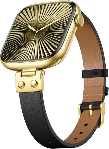 SNBLK Slim Leather Band Compatible with Apple Watch Bands Women 40mm 41mm 42mm 44mm 46mm 49mm 38mm 45mm, Dressy Top Grain Genuine Leather Strap for iWatch SE Series 11/10/9/8/7/6/5/4/3/2/1, Brown in Saudi Arabia