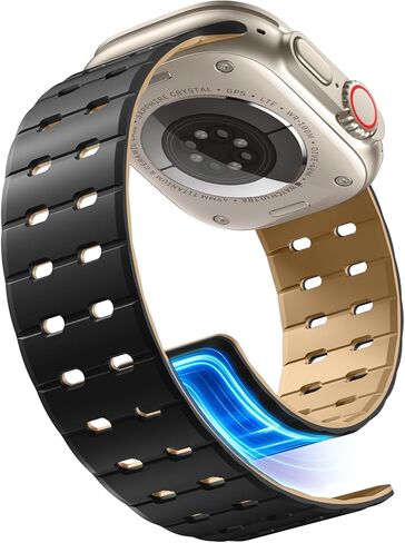 Getino Magnetic Silicone Band Compatible with Apple Watch Bands for Men 44mm 45mm 46mm 49mm 42mm Women,Strong Magnet Breathable Sport Strap for iWatch Series 11 Ultra 3 Ultra 2 Se 10 9 8 7 6 5 4 1 in Saudi Arabia