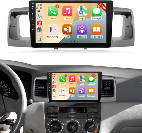 Upgraded Android Car Radio for Toyota Corolla 2003 2004 2005 2006 2007 2008 with Carplay Android Auto, 2+32GB 9Inch Touch Screen for Corolla Stereo with GPS Navi Bluetooth WiFi + MIC + Camera in Saudi Arabia