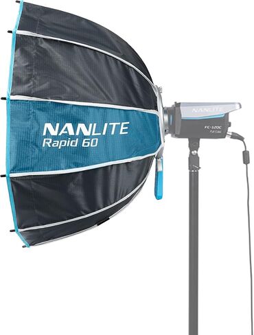 Nanlite SB-FM-RP60 Rapid 60 FM Mount Parabolic Softbox (23.6″ / 60cm) with Diffusers, Eggcrate Grid & Carry Bag — Compatible with Nanlite FM-Mount LED Video Light in Saudi Arabia