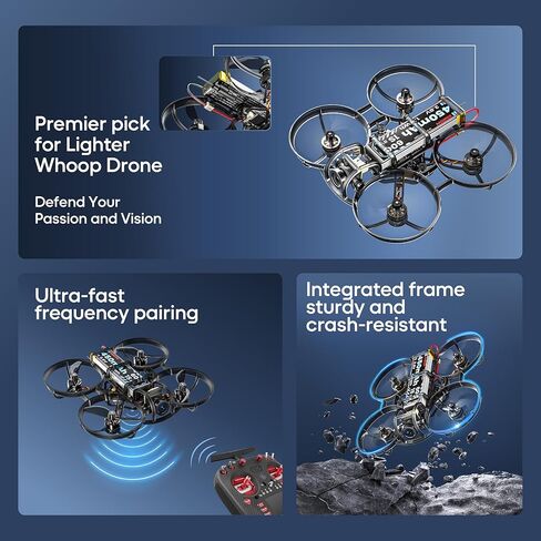 R8 ELRS بدون فرشاة Whoop Quadcopter، خفيفة الوزن 1S 80 مم Micro FPV بدون طيار BNF مع شاحن بطارية 6 منافذ، بطاريتان تطير لمدة 12 دقيقة لسباق FPV الحر في الأماكن المغلقة والخارجية، FOV160°، Matrix G4 5IN1 FC، محرك 0802 20000KV in Kuwait