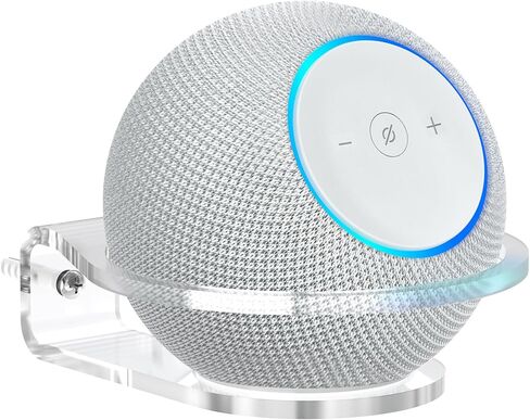 حامل حائط PlusAcc لـ Dot Max & Dot 5 - رف شفاف قوي لجهاز Homepod Mini، حامل موفر للمساحة، إدارة كابلات مدمجة (عبوة واحدة) in Kuwait