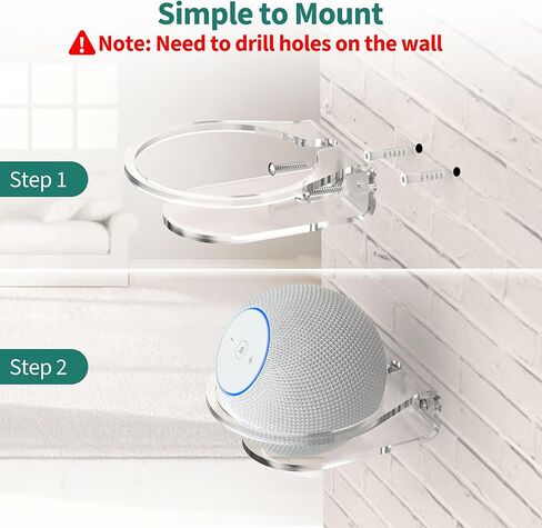 حامل حائط PlusAcc لـ Dot Max & Dot 5 - رف شفاف قوي لجهاز Homepod Mini، حامل موفر للمساحة، إدارة كابلات مدمجة (عبوة واحدة) in Kuwait