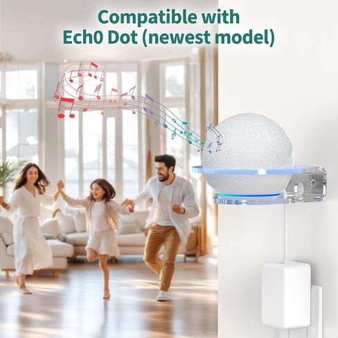 حامل حائط PlusAcc لـ Dot Max & Dot 5 - رف شفاف قوي لجهاز Homepod Mini، حامل موفر للمساحة، إدارة كابلات مدمجة (عبوة واحدة) in Kuwait
