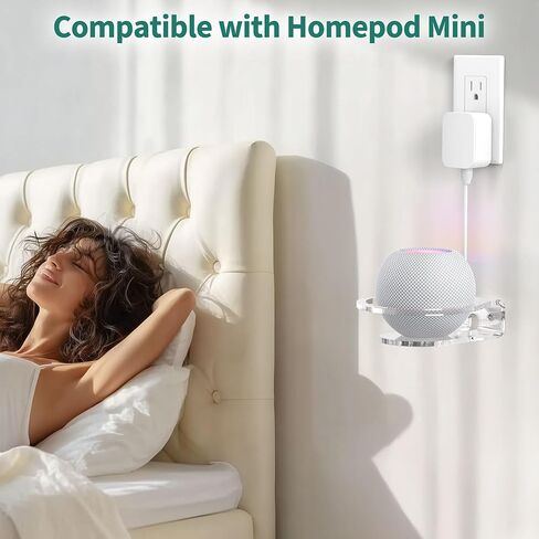 حامل حائط PlusAcc لـ Dot Max & Dot 5 - رف شفاف قوي لجهاز Homepod Mini، حامل موفر للمساحة، إدارة كابلات مدمجة (عبوة واحدة) in Kuwait