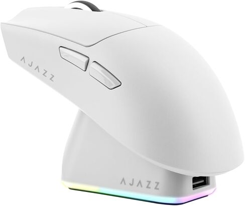 MechLands AJAZZ AJ139P V3 MC ماوس لاسلكي مع قاعدة شحن، ماوس ألعاب 3 أوضاع مع بطارية 800 مللي أمبير في الساعة، قابل للتعديل 24000 نقطة في البوصة، مستشعر PAW3311، معدل الاقتراع 1000، خفيف الوزن 69 جرام، Win/Mac (أسود) in Kuwait