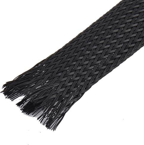 uxcell Nylon Braided Expandable Sleeving Cable Wire Sheathing Sleeve 6.8M x 16mm Black in Saudi Arabia