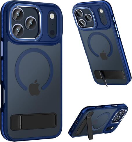 Magnetic for iPhone 17 Pro Max Case with Stand, Compatible with MagSafe, Slim Translucent Matte Military-Grade Drop Protection Phone Cover, Cosmic Orange in Saudi Arabia