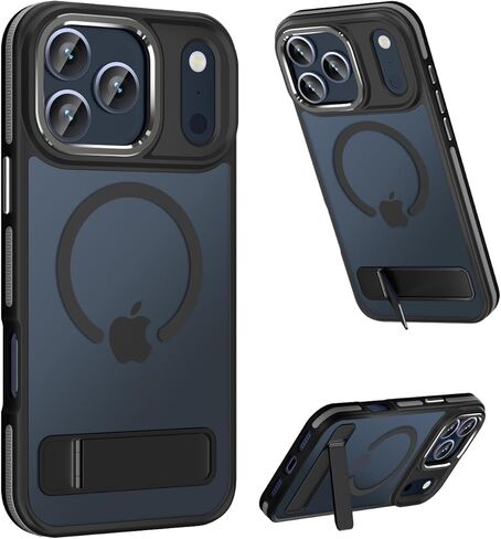 Magnetic for iPhone 17 Pro Max Case with Stand, Compatible with MagSafe, Slim Translucent Matte Military-Grade Drop Protection Phone Cover, Cosmic Orange in Saudi Arabia