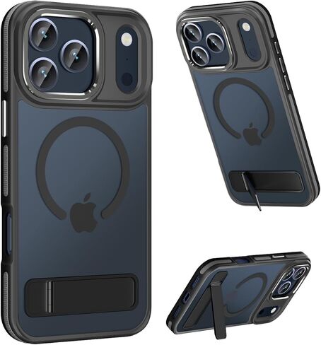 Magnetic for iPhone 17 Pro Max Case with Stand, Compatible with MagSafe, Slim Translucent Matte Military-Grade Drop Protection Phone Cover, Cosmic Orange in Saudi Arabia