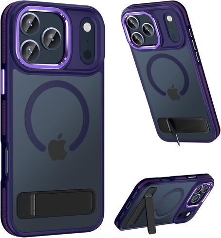 Magnetic for iPhone 17 Pro Max Case with Stand, Compatible with MagSafe, Slim Translucent Matte Military-Grade Drop Protection Phone Cover, Cosmic Orange in Saudi Arabia