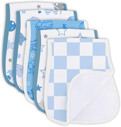 8 Pack Burp Cloths Organic Cotton, Pink Bows Baby Burp Cloths Girls, Absorbent Baby Burping Cloth, Soft Burping Cloth Set for Feeding, New Mom Gifts for Newborns Essentials Gift Set, 19"x9" in Saudi Arabia