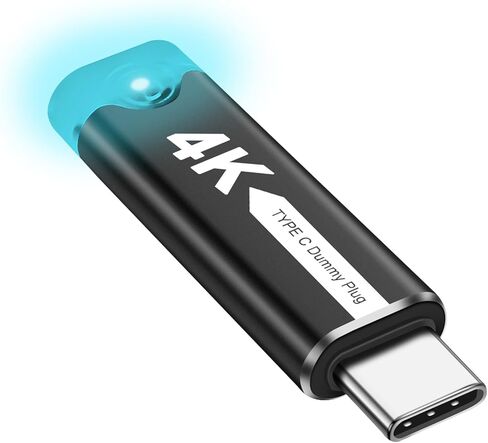 XMSJSIY USB Type C Dummys Plug Display Emulator 4K@60 هرتز USB-C HDR شاشة افتراضية محول شبح مقطوعة الرأس مع ضوء LED للتحكم عن بعد بدون شاشة - قطعة واحدة in Saudi Arabia