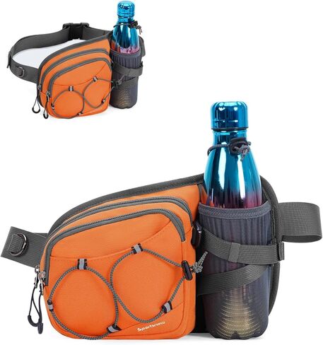 sportsnew Hydration Waist Pack with Water Bottle Holder, 2L Large Fanny Pack for Running Hiking Dog Walking, Water-Resistant Crossbody Waist Bag for Men Women, Patent Pending in Saudi Arabia