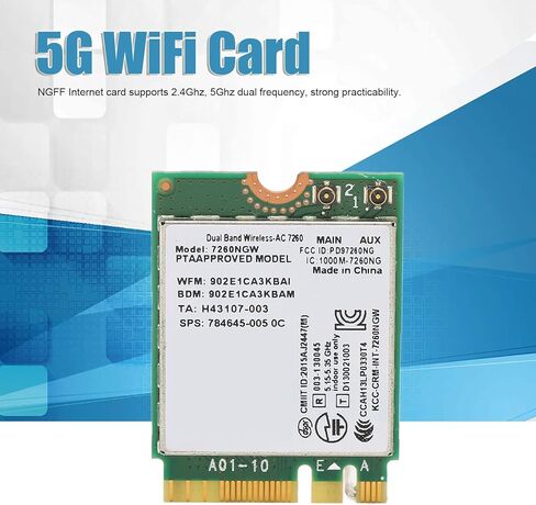 Dual Band WiFi Card, 2.4Ghz 5Ghz 1200Mbps BT 4.0 NGFF M.2 Wireless Internet Card with BT 4.0, for Laptops in Saudi Arabia