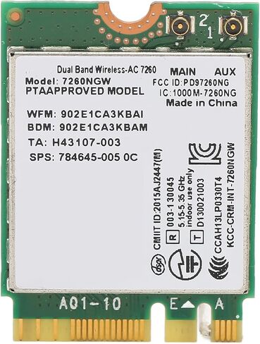 Dual Band WiFi Card, 2.4Ghz 5Ghz 1200Mbps BT 4.0 NGFF M.2 Wireless Internet Card with BT 4.0, for Laptops in Saudi Arabia