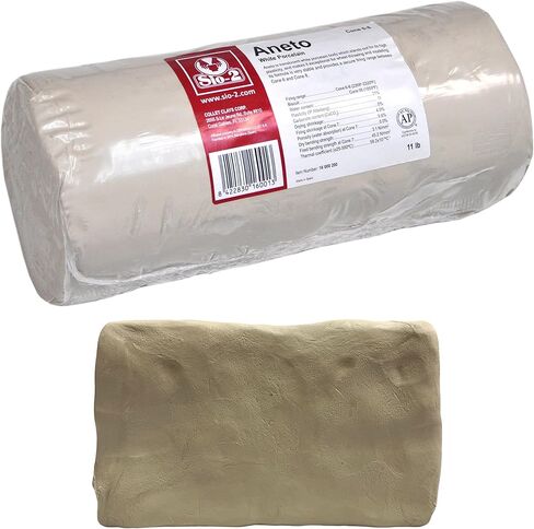 SIO-2 Black Ice High Fire Porcelain Clay, 11 lb (Cone 5-6) Natural Modeling Pottery Clay for Wheel Throwing & Hand Building in Saudi Arabia