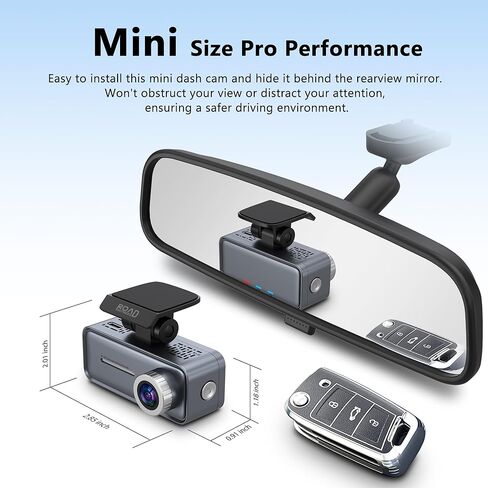 كاميرا أمامية صغيرة بدقة 4K، كاميرا أمامية للسيارات، كاميرا سيارة WiFi مع التحكم الصوتي، رؤية ليلية، مستشعر G، وضع انتظار السيارات على مدار 24 ساعة، تطبيق تسجيل حلقي، كاميرا Dashcam 4K متضمنة 32 جيجابايت، تدعم 256 جيجابايت in Kuwait