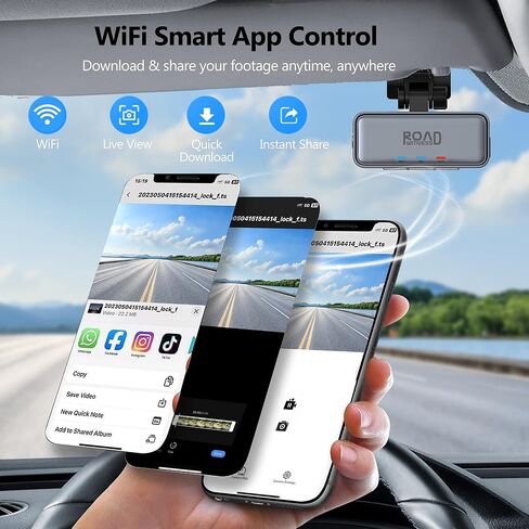 كاميرا أمامية صغيرة بدقة 4K، كاميرا أمامية للسيارات، كاميرا سيارة WiFi مع التحكم الصوتي، رؤية ليلية، مستشعر G، وضع انتظار السيارات على مدار 24 ساعة، تطبيق تسجيل حلقي، كاميرا Dashcam 4K متضمنة 32 جيجابايت، تدعم 256 جيجابايت in Kuwait