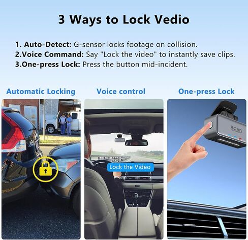 كاميرا أمامية صغيرة بدقة 4K، كاميرا أمامية للسيارات، كاميرا سيارة WiFi مع التحكم الصوتي، رؤية ليلية، مستشعر G، وضع انتظار السيارات على مدار 24 ساعة، تطبيق تسجيل حلقي، كاميرا Dashcam 4K متضمنة 32 جيجابايت، تدعم 256 جيجابايت in Kuwait