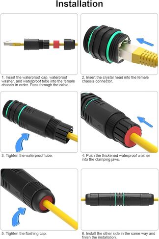 موصل كابل إلى محول إيثرنت RJ45، موصلات كابل RJ45 أنثى IP68 RJ45 مقرنة لكابل Cat6 LAN موسع إيثرنت أنثى إلى أنثى in Saudi Arabia
